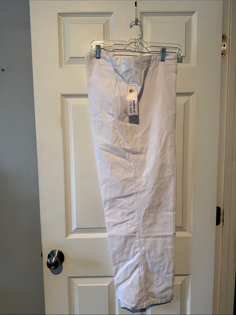 Scrubs Women/ Men's White Work Pants - Classic Straight Fit